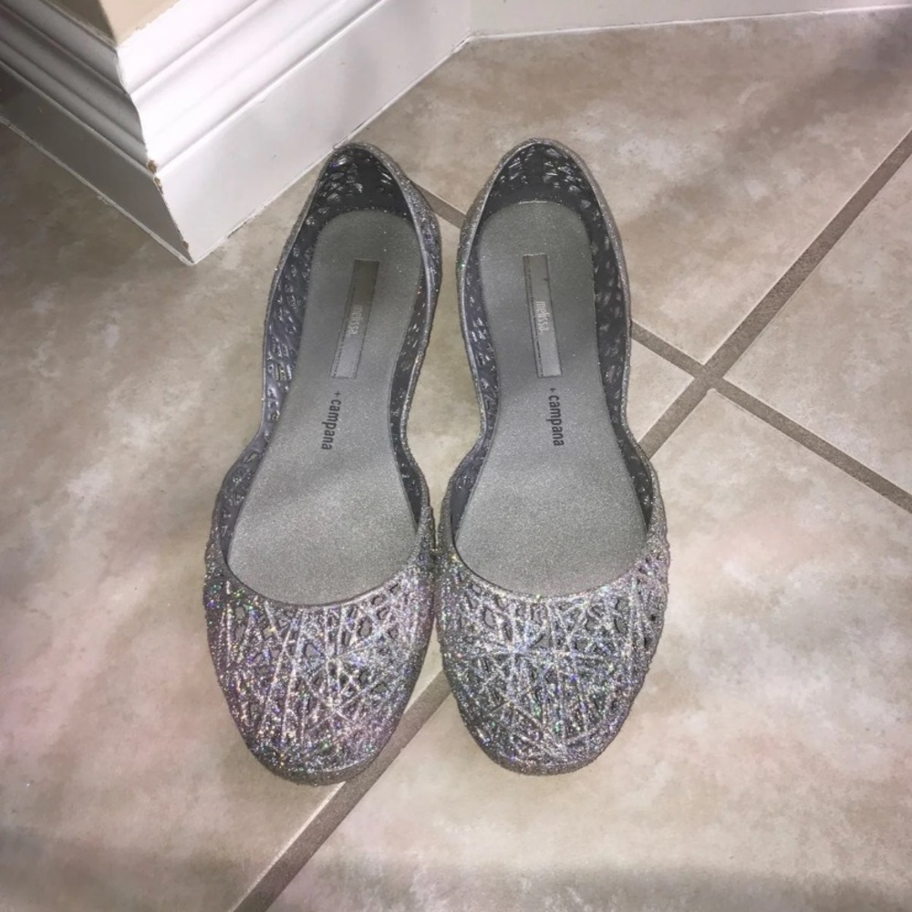 Melissa campana holographic glitter flats